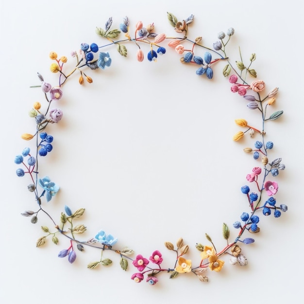 Ręcznie wyszywany kwiatowy tamborek